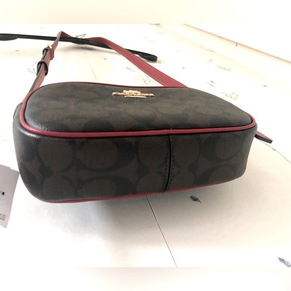 *SOLD* NWT COACH Mini Jamie Camera Bag In Signature Canvas, Gold/Brown 1941 Red - Picture 9 of 16